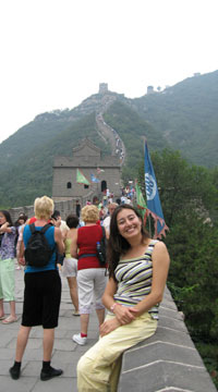 June Yoshii on the Great Wall of China